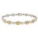 Fancy Yellow Diamond Tennis Bracelet with Halos of White Diamonds in 18k White Gold