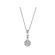 Solitaire Style Pendant with Halo of Diamonds in 18k White Gold