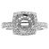 Square Halo Semi Mount Engagement Ring with Graduating Diamonds in 18k White Gold