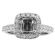 Semi Mount Square Halo Engagement Ring with Diamonds in 18k White Gold