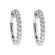 Diamond Oval Hoop Earrings - 20mm Long - 18k White Gold