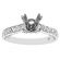 Straight Row of Preset Diamond Shank with Scroll Design Sides Engagement Ring Semi Mount