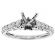 Graduating Diamond Shank Engagement Ring Semi Mount in 18kt White Gold