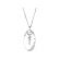 Oval Pendant with Scattered Diamonds in 18k White Gold
