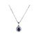 Oval Sapphire Pendant with Halo of Diamonds in 18k White Gold