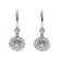 Dangling Round Lever Back Earrings with Diamonds in 18k White Gold