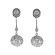 Dangling Round Earrings with Bezel and Prong Set Diamonds in 18k White Gold