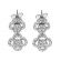 Dangling Cluster Earrings with Diamonds and Clover Shaped Halos in 18k White Gold