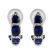 Channel Set Sapphire Half Hoop Style Earrings with Surrounding Design of Diamonds in 18k White Gold