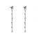 Long Dangling Stiletto Earrings with Round Diamonds in 18k White Gold