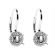 Semi Mount Hoop Earrings with Halo of Diamonds in 18k White Gold