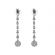 Long Stiletto Dangling Earrings with Bezel Set Diamonds in 18k White Gold