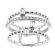 Modern Abstract Ring with Baguette and Round Diamonds and a Beaded Design in 18k White Gold