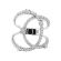Crossover Style Statement Ring with Diamonds in 18k White Gold