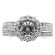 3 Row Shank, Round Halo Center, Diamond Engagement Ring Semi Mount in 18kt White Gold