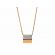 Square Necklace, Half filled with Pave set Diamonds in 18kt Rose Gold