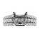 3 Row Diamond 6.4mm Wide Shank Ladies Engagement Ring Semi Mount in 18kt White Gold