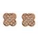 Clover Design Pave Set Diamond Post Back Earrings in 18kt Rose Gold