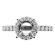 Round Halo Diamond Engagement Ring Semi Mount in 18kt White Gold
