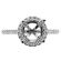 ircle Halo for 7 to 8mm Stone Diamond Engagement Ring Semi Mount in 18kt White Gold