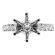 3mm Wide Single Row Diamond Engagement Ring Semi Mount in 18kt White Gold