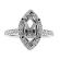 Marquise Halo Diamond Engagement Ring Semi Mount in 19kt White Gold