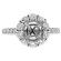 Circle Halo Engagement Ring Diamond Semi Mount in 18kt White Gold