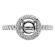 Circle Halo, Diamond Shank, Diamond Engagement Ring Semi Mount in 18kt White Gold