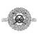 3D 2 Row Round Halo Diamond Engagement Ring Semi Mount in 18kt White Gold