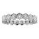 Hexagon Shaped Design Single Row Round Diamond Eternity Ring Band in 18kt White Gold
