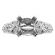 Vintage Detailed Diamond Engagement Ring Semi Mount in 18kt White Gold