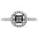 Round Diamond Halo Engagement Ring Semi Mount in 18kt White Gold