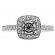 Picture Frame Halo, Milgrain Detail, Diamond Engagement Ring Semi Mount in 18kt White Gold