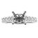 Single Row of Round Diamonds Set in Bezel, Engagement Ring Semi Mount in 18kt White Gold
