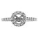 Round Halo, Thin Diamond Shank Engagement RIng Semi Mount in 18kt White Gold