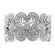 12.6mm Wide, Mil-grained Scroll Vintage Design Ladies Diamond Ring in 18kt White Gold