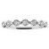 Wave Border, 7 Stone Channel Set Diamond Wedding Band in 18kt White Gold