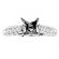 12 Stone, Twist Side Design Diamond Engagement Ring Semi Mount in 18kt White Gold