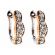 Beaded Wave Design Diamond Huggie Style Hoop Earring in Two Tone 18kt Rose and White Gold