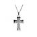 Diamond Cross with Graduating Gold Border in 18kt White Gold