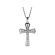 Diamond Cross with Curved Gold Border in 18kt White Gold