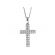Cross with 2 Rows of Diamonds in 18kt White Gold