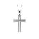 Center Diamond on a Gold Cross and Bordered With Diamonds in 18kt White Gold