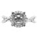 Circle Halo with Open Twist Rope Shank Engagement Ring Semi Mount in 18kt White Gold
