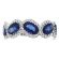 Oval Sapphires Framed in Diamonds Ladies Ring in 18kt White Gold