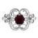 Vintage Lace Design Ruby and Diamond Ring in 18kt White Gold
