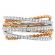 Two Tone Three Row Diamond and Three Row Rope Design Overpass Ring in 18kt Rose and White Gold