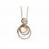 Tri Color Large Layered Interlocking Circles Pendant on 18kt Rose Gold Chain