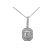 Emerald Cut Diamond Pendant Surrounded by Round and Baguette Diamonds in 18k White Gold