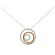 Circular Abstract Style Diamond Necklace with Two Tone Design of 18k White and Yellow Gold